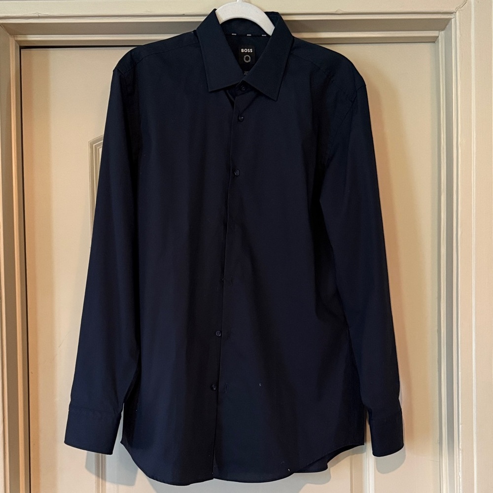 Boss Men's Dark Blue Dress Shirt